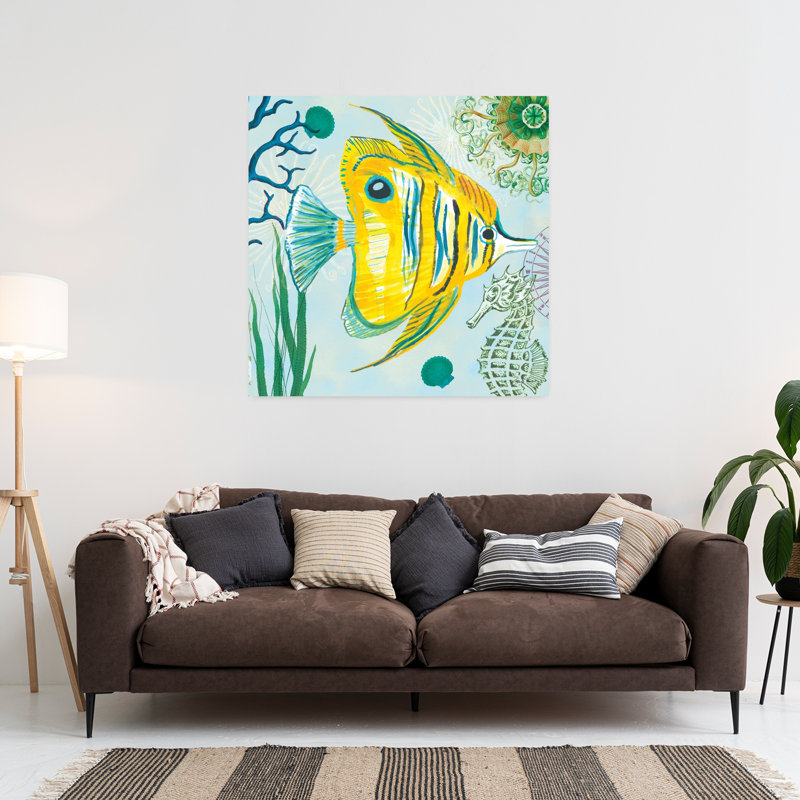Art sous-marin avec animaux, H 36 po x l 36 po