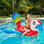 87" Red And Blue Jumbo Parrot Ride-On Inflatable Swimming Pool Float