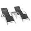 169cm Long Reclining Chaise Lounge Set