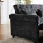 Lit 2 places avec dossier rembourré et revêtement en tissu d'ameublement très résistant avec accoudoirs rembourrés gris foncé