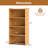 4-Tier Bamboo Bookshelf w/Doors See-through Acrylic Doors Freestanding Bookcase-367919690