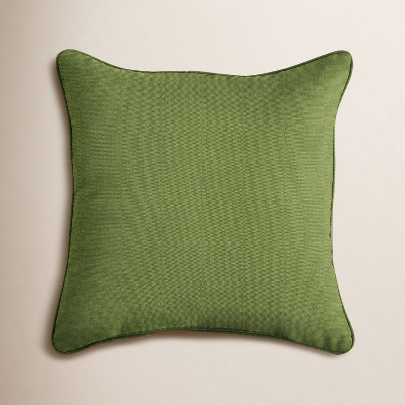 Hansah Outdoor Reversible Throw Pillow, 22" H x 22" W x 6" D, Sunbrella Spectrum Cilantro
