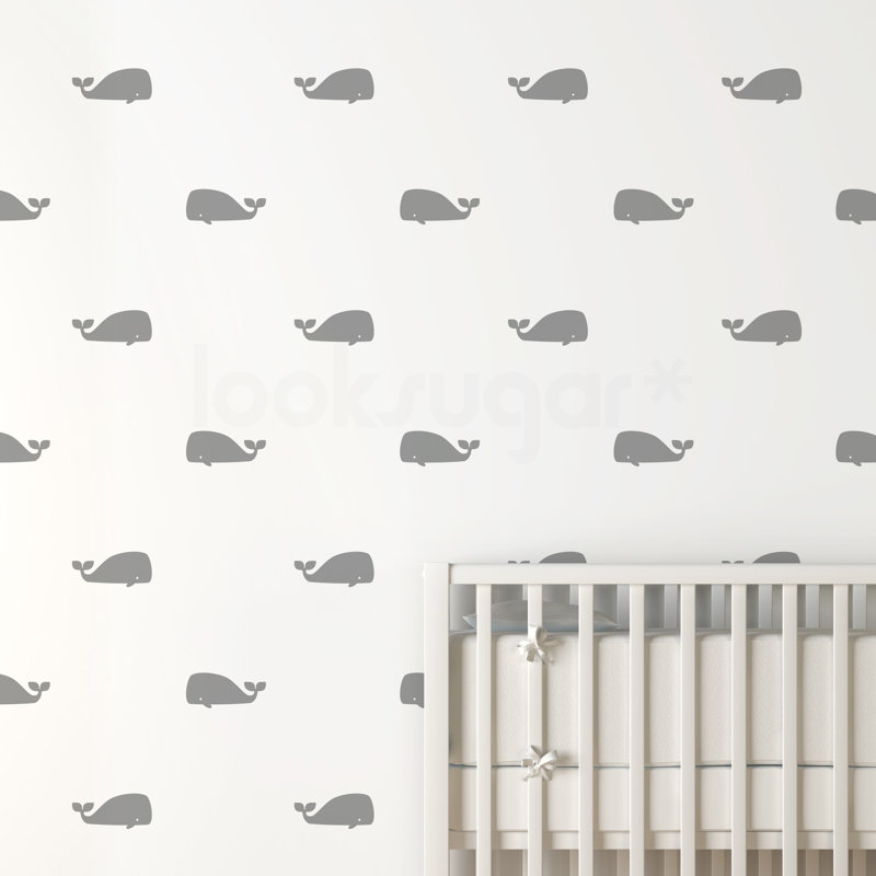 Décalcomanie murale baleine, Gris