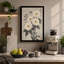 White Chrysanthemums Japandi - Wrapped Canvas-408803089-408803110
