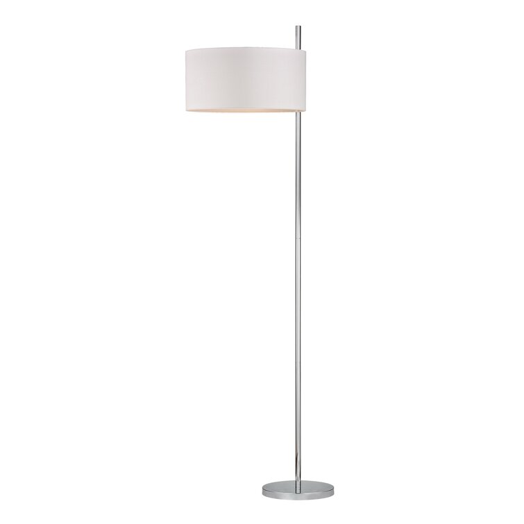Ebern Designs Meade 64'' Polished Nickel Traditional Floor Lamp ...