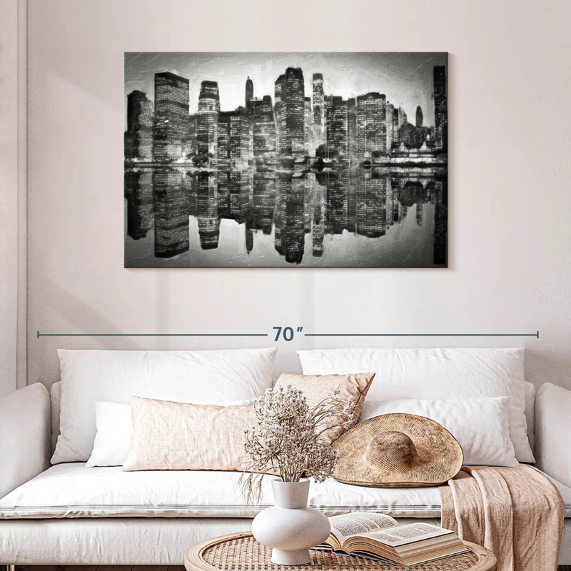 Sireci Abstract Skyline BW, 30" H x 45" W
