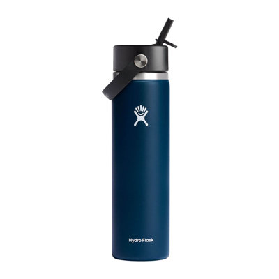 Hydro Flask Wide Mouth Water Bottle with Straw Cap, 24 oz - Cascade Blue