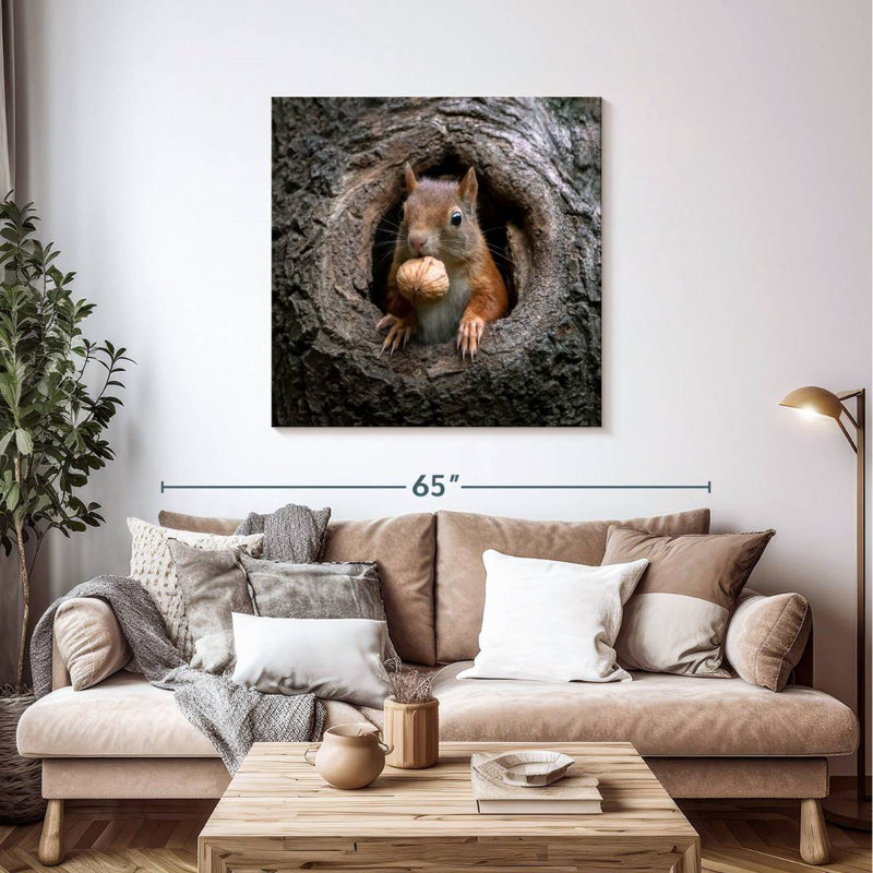 Crowle Squirrel In A Tree Hole, 39" H x 39" W