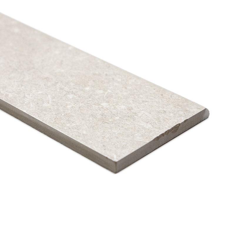 Carreau bullnose en porcelaine 3 po x 24 po Alpe Stone, Perla, Mat