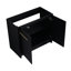 Meuble-lavabo de salle de bain autoportant en châtaignier noir avec lavabo en résine et porte à fermeture silencieuse - armoire à fermeture douce 36 po