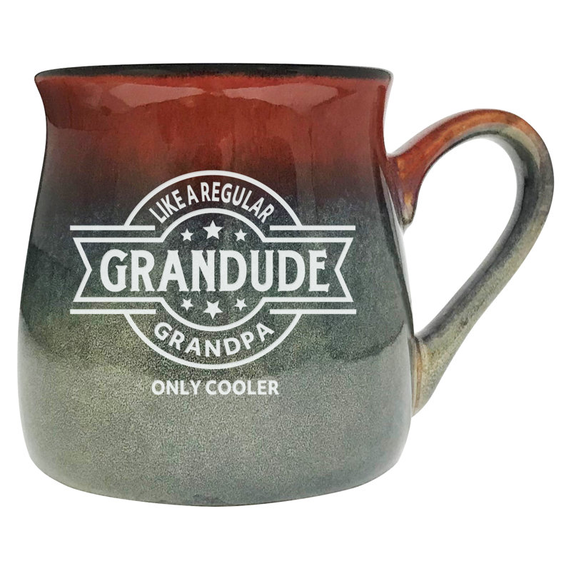Grandude Sand Etched Ceramic Coffee Mug, 16oz