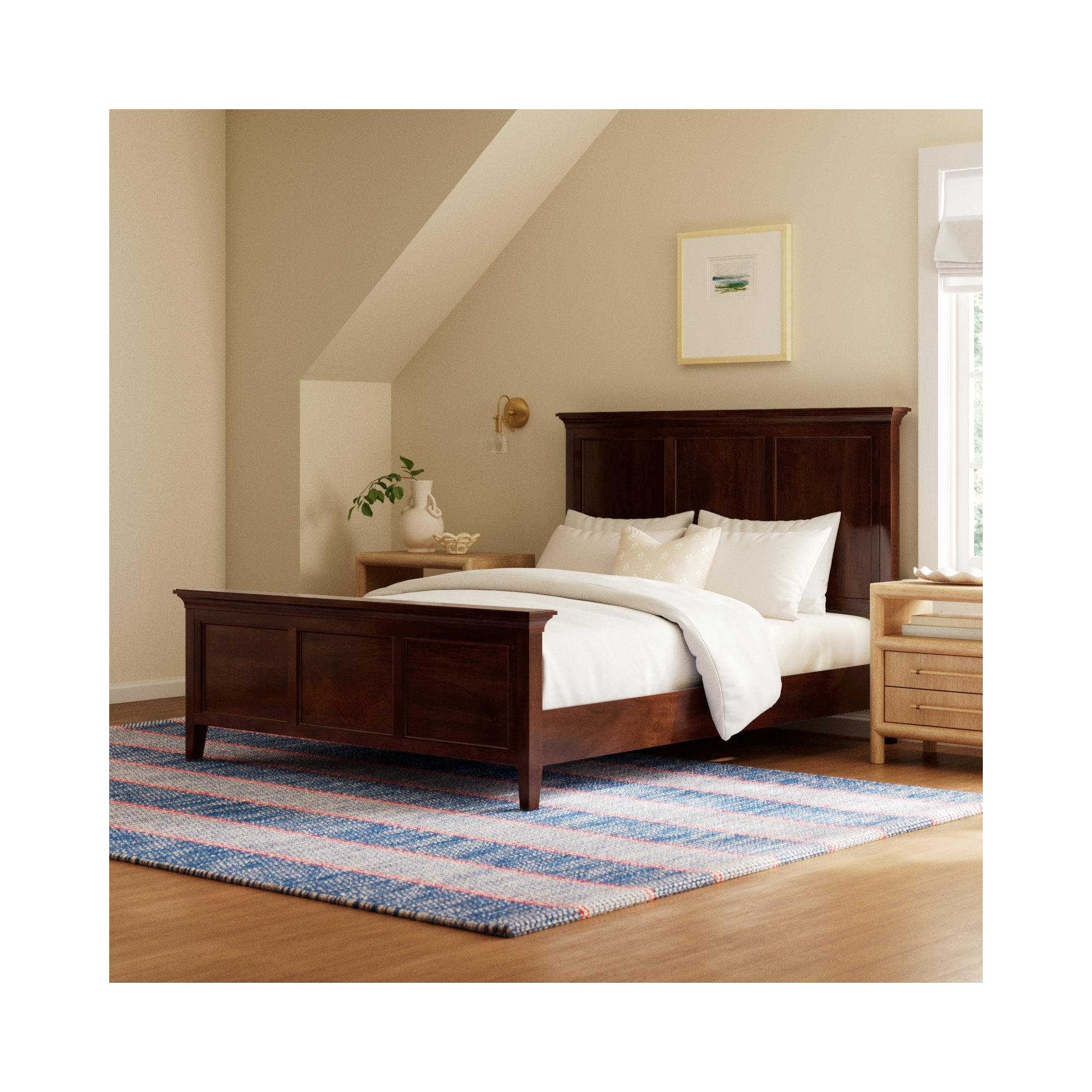 Remmy Solid Wood Bed, Queen