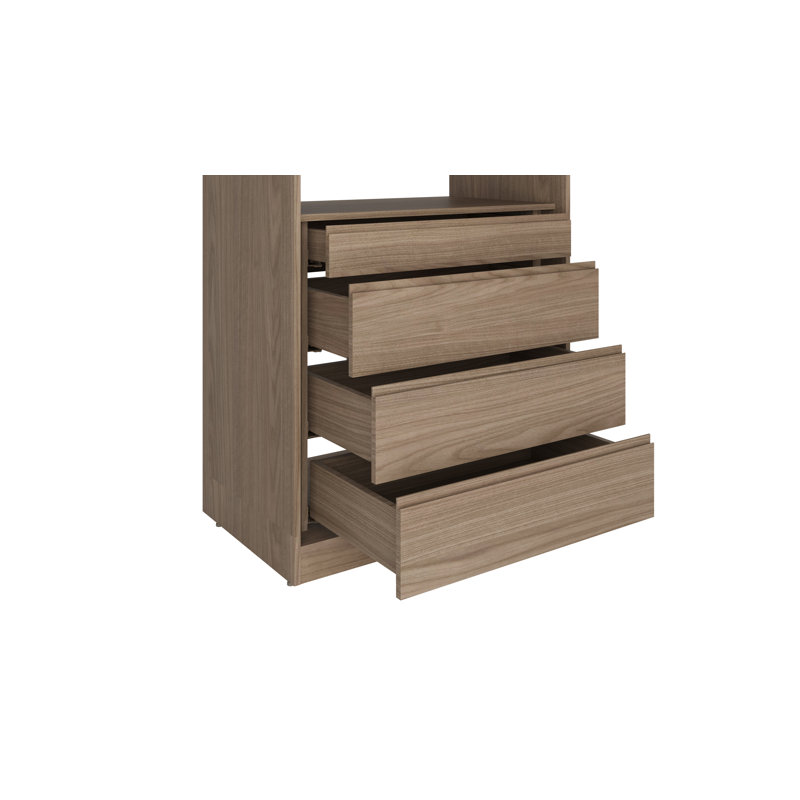 Closet System Reach-In Sets 36/36/24 Inches, Brown