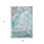 Tapis bleu sarcelle et ivoire lavable abstrait 3 pi x 5 pi avec protection UV