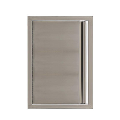 304 Stainless Steel Access Door for Outdoor Kitchen Cabinet, Flush Mount BBQ Island Single & Double Door with Magnetic Closure