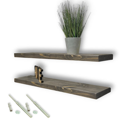 Asheboro 2 Piece Wood Floating Shelf