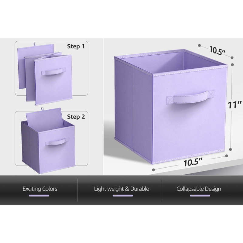 8 Pack 11" Foldable Storage Cubes with Handles, Multi