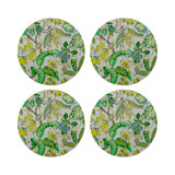 Plumeria Round Beaded Smooth Placemat