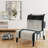 Black and White Labyrinth Geometric - Mid-Century Upholstered Slipper Chair