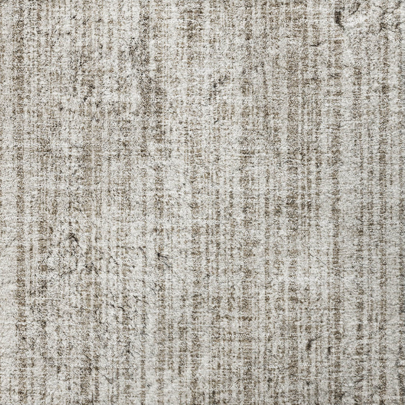 Tapis à rayures Shaggy Dream lavable à la machine de qualité supérieure, Taupe, 1'8" x 2'6"