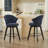Wing Back Swivel Bar Stools Set Of 2 - 25" Counter Height Adjustable Stools With Solid Wood Legs & Chenille Upholstery, Leveling Feet For Kitchen Island, Home Pub Or Dining Room-43420361