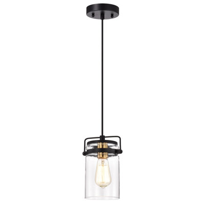 Douthett 1 - Light Textured Black Single Pendant