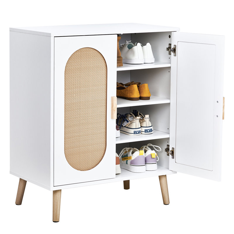 Armoire de rangement pour chaussures Rubenstein, Blanc