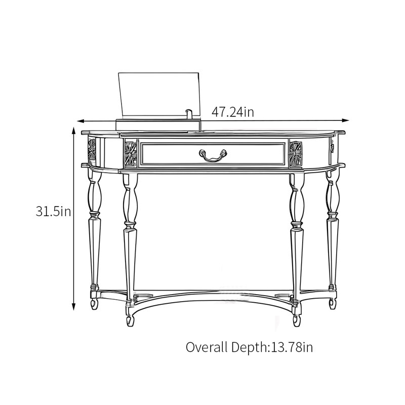Console semi-circulaire de style français, Blanc