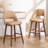 Ryden Upholstered Faux Leather Counter Stool with Wooden Legs-1451240636