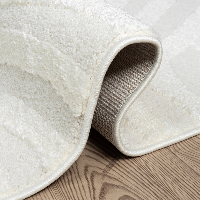 Tapis crème à courbes linéaires Abani Rugs Onish Collection NOM160A, Rectangle 6 pi x 9 pi
