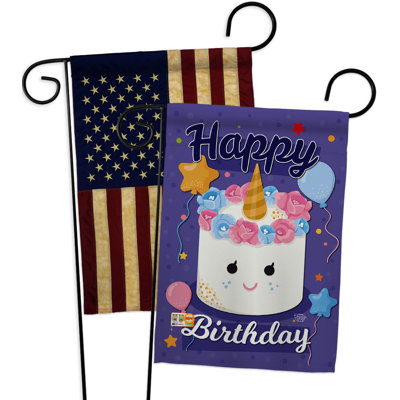 Drapeau de jardin en polyester 2 côtés 1 pi 5 po x 1 pi