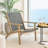 Rady Patio Side Armchair Set Of 2, Gray Wicker, Brown Solid Wood