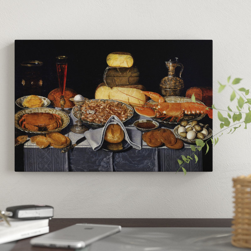«Still Life With Crab, Shrimps and Lobster, c.1635-40», impression sur toile tendue, H 26 po x l 40 po x P 1,5 po