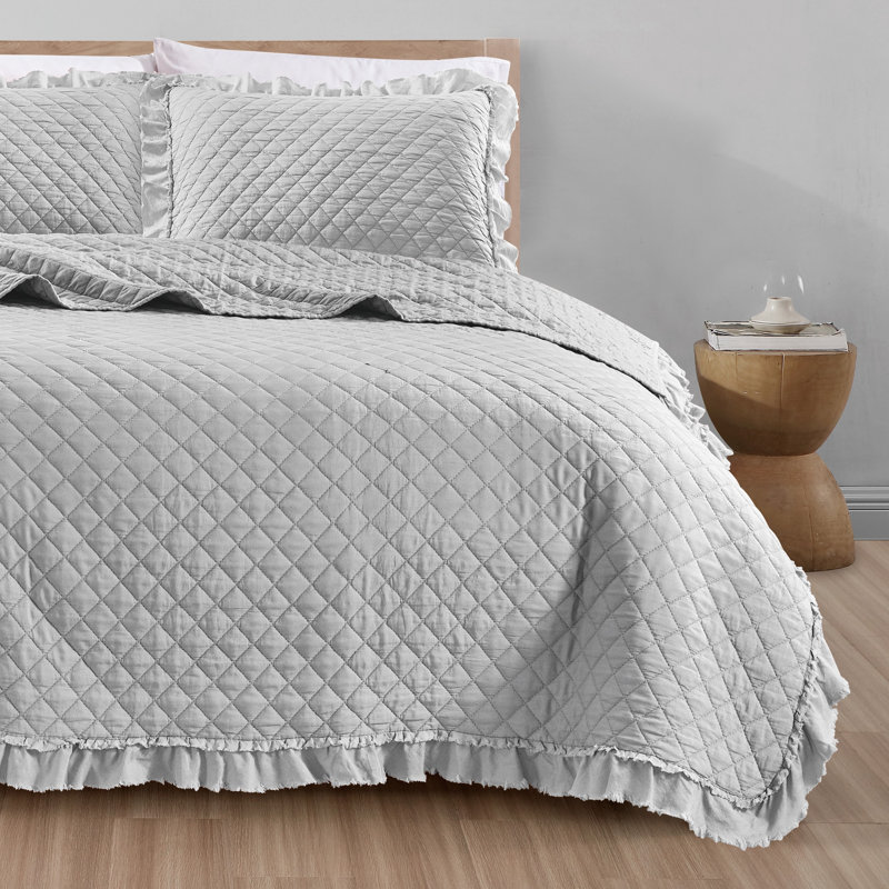 Bashira Modern & Contemporary Polyester Quilt, Twin Quilt + 1 Twin  Shams, Taupe