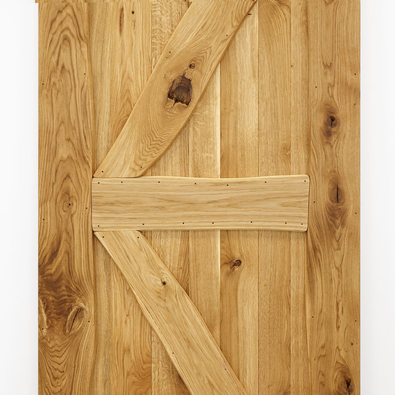 Virpi Solid Oak Barn Doors, 220cm H x 110cm W x 4cm D, Natural Wood Oiled