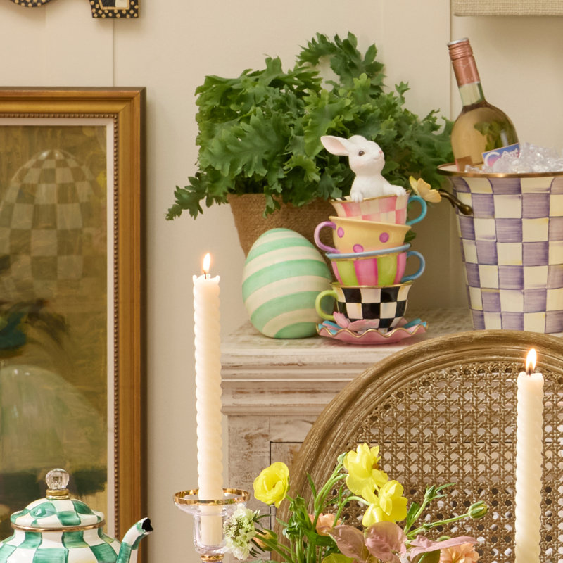 Stripe Mini Egg, Green/White