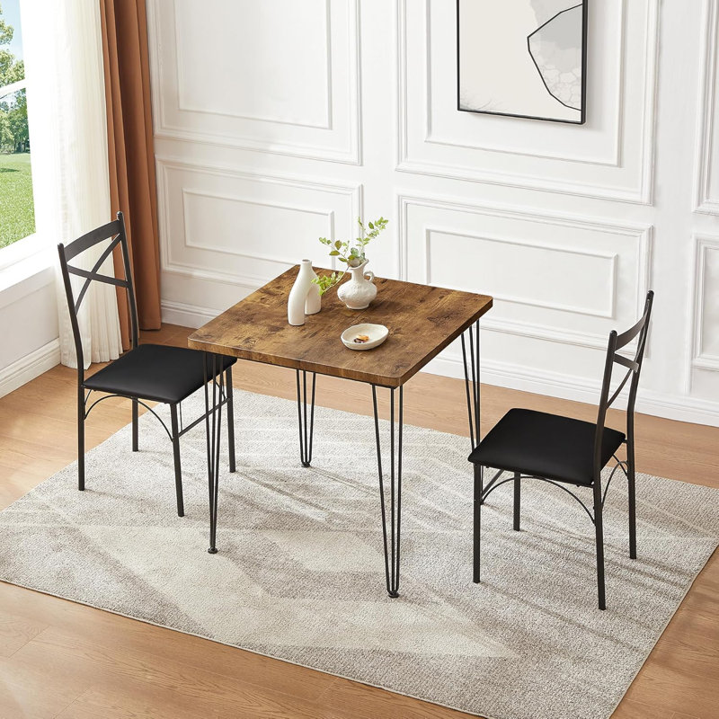 Ensemble 3 pièces de table de cuisine et chaises Brianny