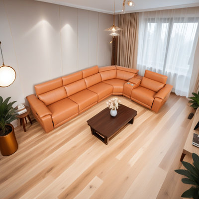 Upholstered 37.51 " Leather Reclining Sectional