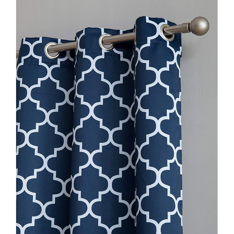 Alexuis Blackout Curtain Pair, Navy Blue, 37" W x 96" L