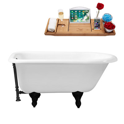 48" Streamline Clawfoot Soaking Cast Iron Bathtub