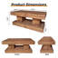 Table basse rustique en bois massif minimaliste avec plateau épais et base à double pilier-131233668