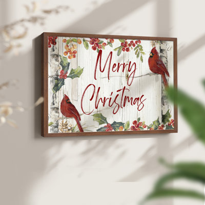 «Merry Christmas Cardinals», impression encadrée