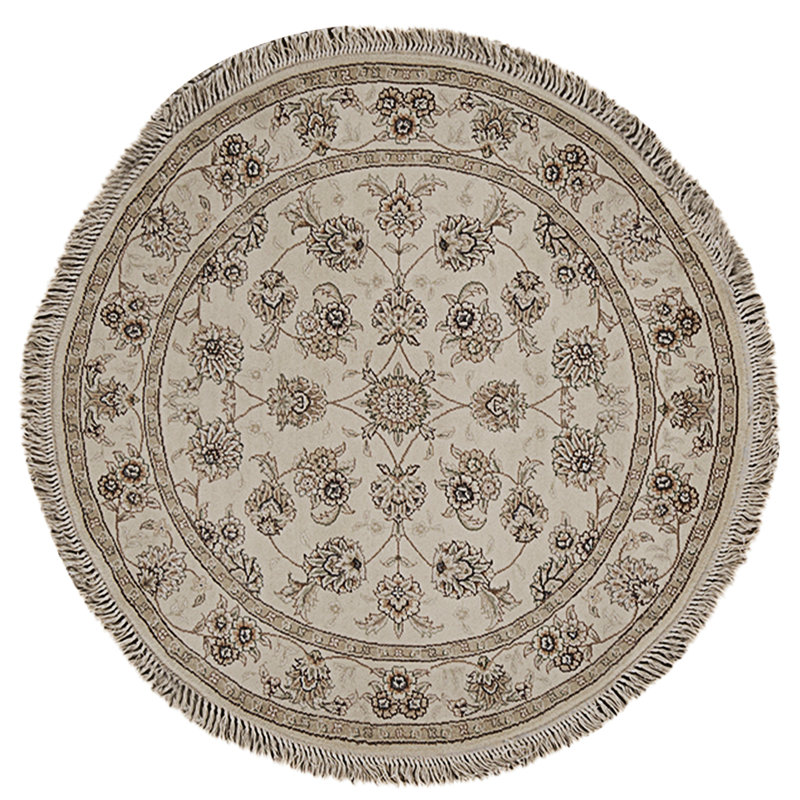 High-Quality Hand-Knotted Ivory Area Rug