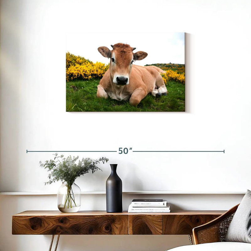Adorable Aubrac Cow, 20" H x 30" W