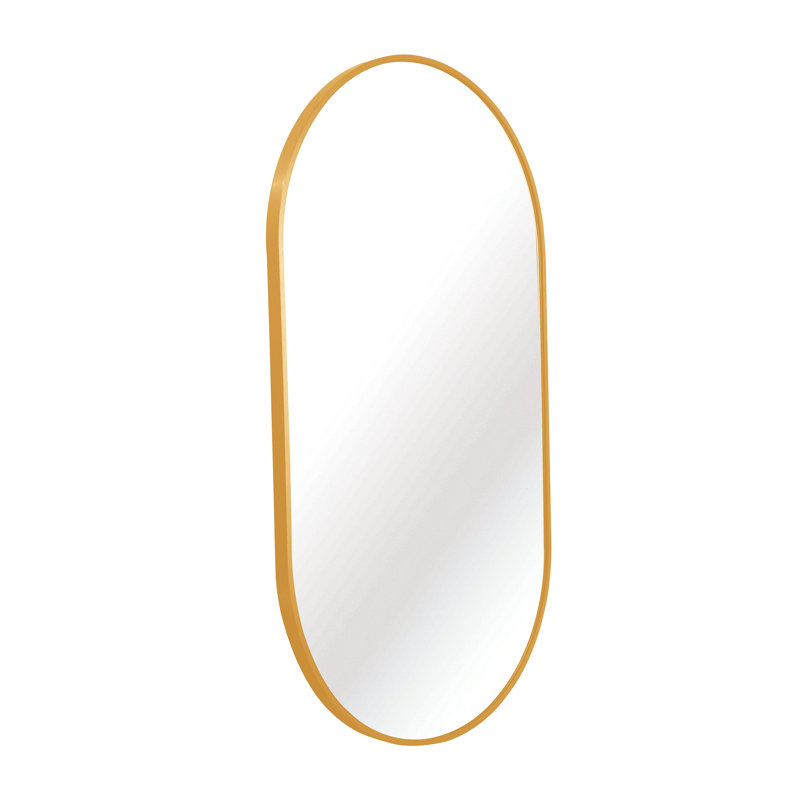 Miroir ovale en métal doré 20 po x 33 po, 20 po x 33 po