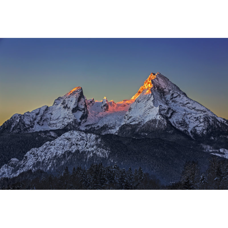 Watzmann At Sunrise In Winter by DieterMeyrl - Wrapped Canvas Print, 61cm H x 91cm W x 3.8cm D