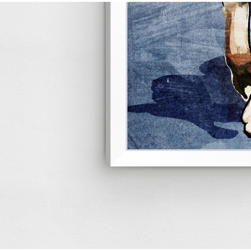 Chiens et chiots «Playtime Blue», reproduction d'art sur toile, H 14 po x l 14 po, Impression encadrée, Photo