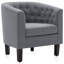 Fauteuil demi-tonneau capitonné en lin Evelie 28,25 po Evelie-87868502