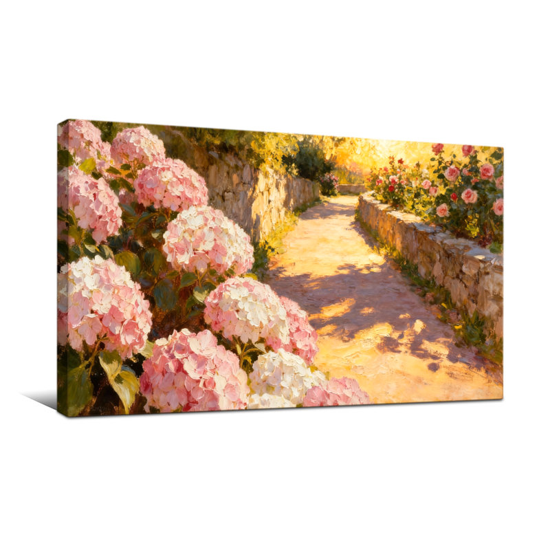 Plants &Flowers Flowers Garden Path Stone Wall, 28" H x 58" W