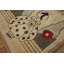 Antique American Hooked Ivory Wool 1920s Small Scatter Size Rug